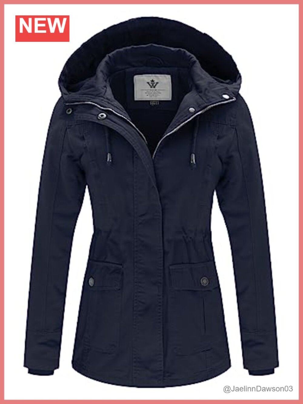 WenVen Women's Cotton Military Jacket Lightweight Anorak Coat Utility